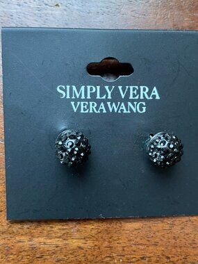 Bundle 3/$12. Simply Vera Vera Wang Black Stud Earrings.